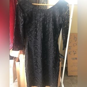 GUESS lace overlay lined zipper back dress